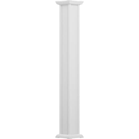 Ekena Millwork 6" x 8' Endura-Aluminum Acadian Style Column, Square Shaft (Load-Bearing 24,000 lbs) Non-Tapered EA0608ENPSAACAC
